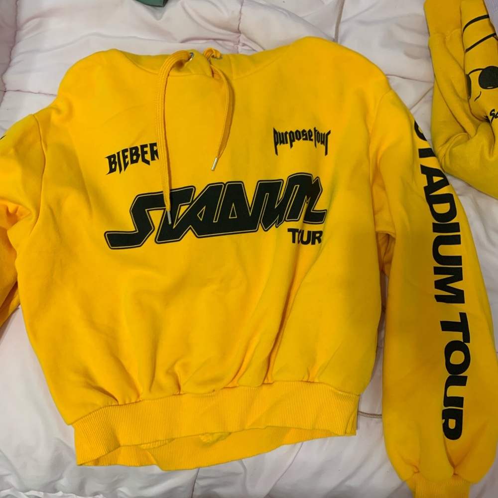 Justin Bieber Purpose Tour Merch Yellow Hoodie